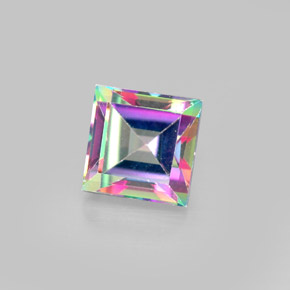 Topazio mistico naturale multicolore da 2,32 ct, quadrato, VS
