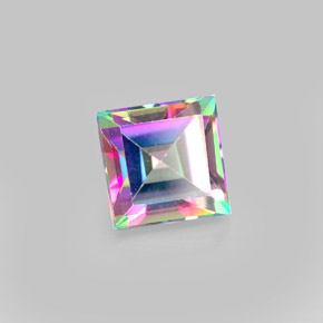 Topazio mistico naturale multicolore da 2,32 ct, quadrato, VS