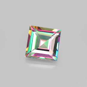 Topazio mistico naturale multicolore da 2,13 ct, quadrato, VS