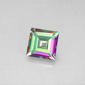 Topazio mistico naturale multicolore da 2,18 ct, quadrato, VS