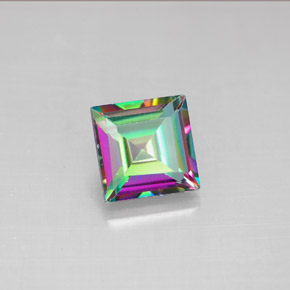 Topazio mistico naturale multicolore da 2,18 ct, quadrato, VS