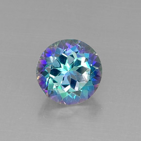 Topazio mistico naturale multicolore da 4,67 ct, taglio rotondo, VS