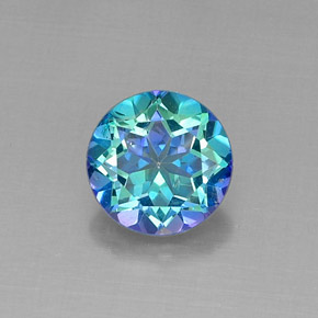 Topazio mistico arcobaleno premium naturale da 4,52 ct, taglio rotondo, VS