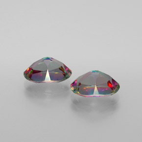 Gemme di Topazio mistico Arcobaleno multicolore naturale da  ct, Taglio ovale, VVS-VS
