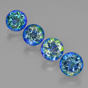 Gemme di topazio mistico multicolore naturale da  ct, taglio rotondo, VVS-VS