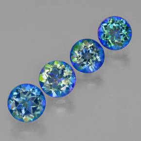 Gemme di topazio mistico multicolore naturale da  ct, taglio rotondo, VVS-VS