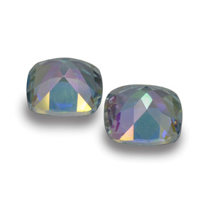 Gemme di topazio mistico multicolore naturale da  ct, taglio a cuscino, VVS-VS