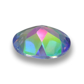 Topazio mistico naturale multicolore da 2,85 ct, taglio ovale, VVS-VS