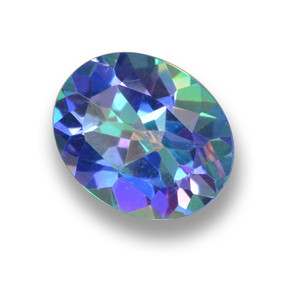 Topazio mistico Multicolore naturale da 3.05 ct, Taglio ovale, VS