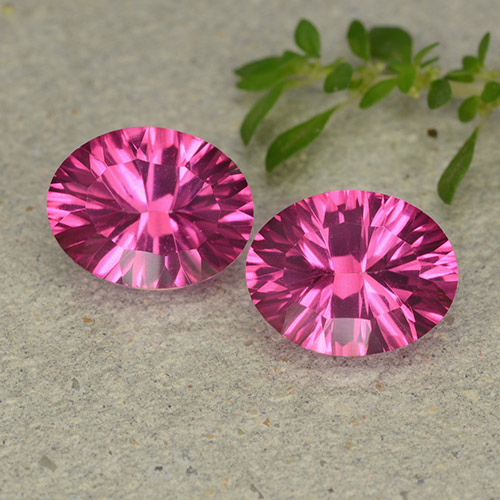 Gemme di topazio mistico rosa scuro naturale da 4,43 ct, taglio ovale, VVS-VS