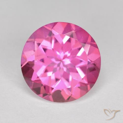 Topazio mistico Magenta intenso naturale da 4.05 ct, Rotondo, VVS-VS