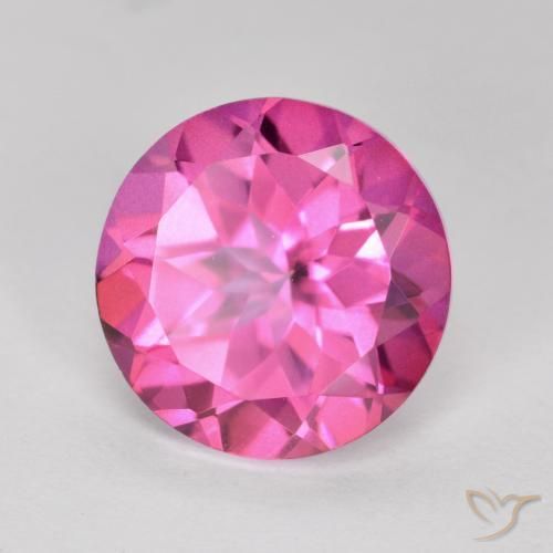 Topazio mistico Magenta intenso naturale da 4.05 ct, Rotondo, VVS-VS