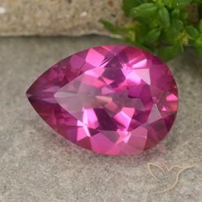 Topazio mistico Rosa scuro naturale da 6.03 ct, Forma a pera, VVS-VS