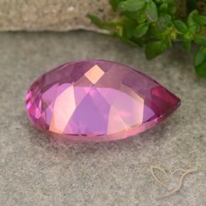 Topazio mistico Rosa scuro naturale da 6.03 ct, Forma a pera, VVS-VS