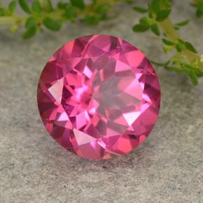 Topazio mistico magenta intenso naturale da 4,36 ct, taglio rotondo, VVS-VS