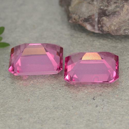 Gemme di topazio mistico rosa scuro naturale da 7,26 ct, taglio smeraldo, VVS-VS
