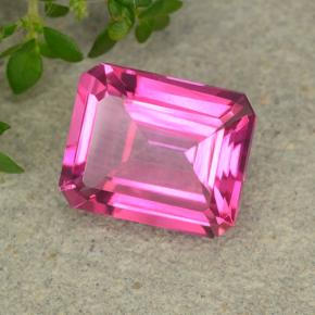 Topazio mistico rosa scuro naturale da 3,74 ct, taglio smeraldo, VVS