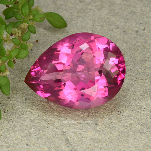 Topazio mistico Rosa medio-scuro naturale da 9.60 ct, Forma a pera, VVS
