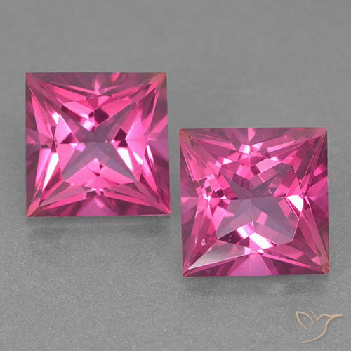 Gemme di Topazio mistico Rosa hot naturale da 12.94 ct, Quadrato, VVS-VS