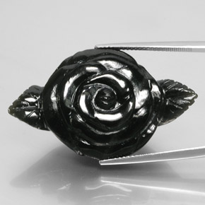 Nefrite naturale nero da 57,95 ct, forma fantasia, opaco