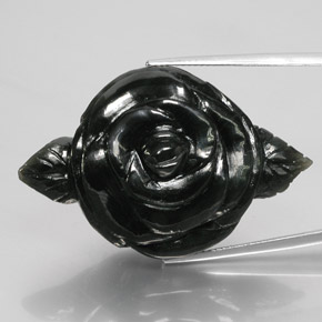 Nefrite naturale nero da 63,61 ct, forma fantasia, opaco
