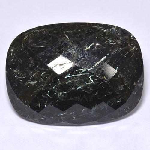 Nuummite naturale nero da 20,17 ct, taglio a cuscino, opaco