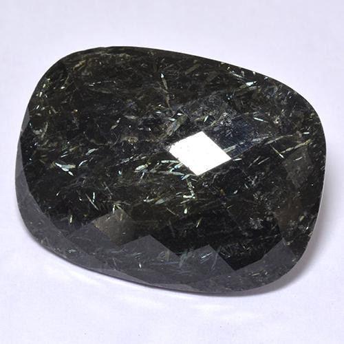 Nuummite naturale nero da 20,17 ct, taglio a cuscino, opaco