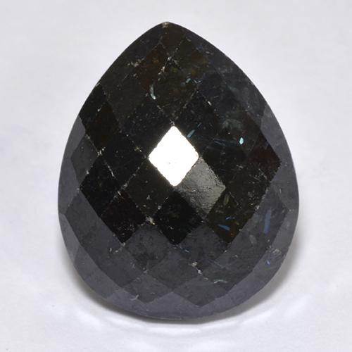 Nuummite Nero naturale da 12.67 ct, Forma a pera, Opaco