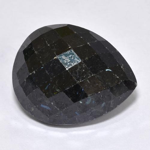 Nuummite Nero naturale da 12.67 ct, Forma a pera, Opaco