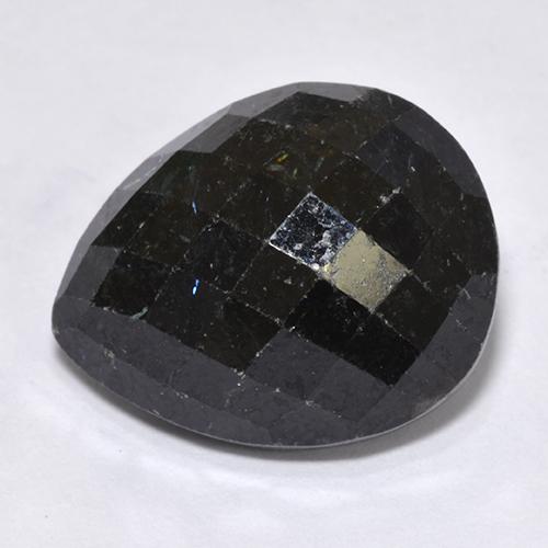 Nuummite Nero naturale da 12.67 ct, Forma a pera, Opaco