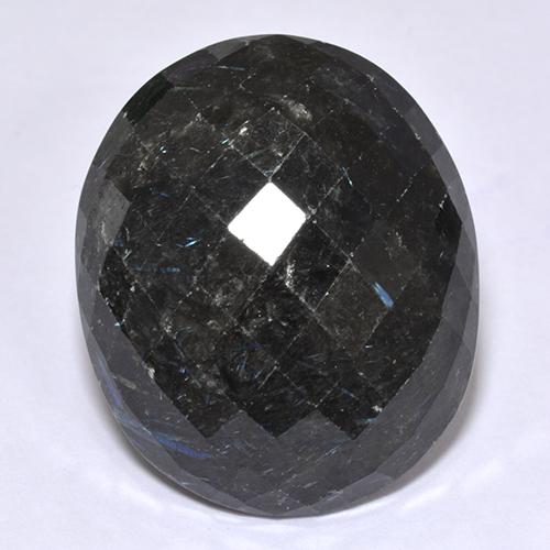 Nuummite nero naturale da 29,81 ct, taglio ovale, opaco