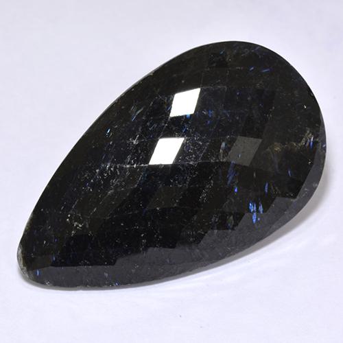 Nuummite naturale nero da 45,28 ct, taglio a pera, opaco