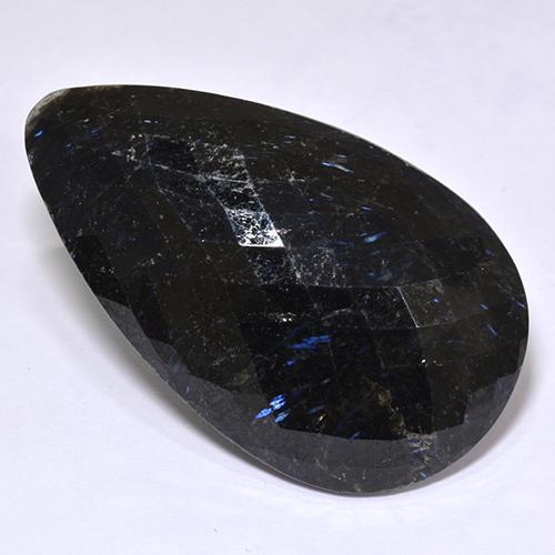 Nuummite naturale nero da 45,28 ct, taglio a pera, opaco