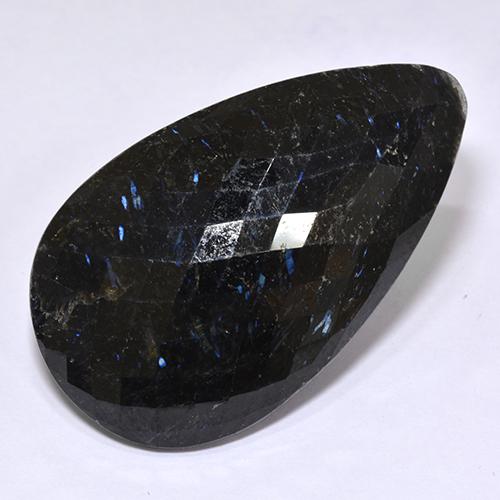 Nuummite naturale nero da 45,28 ct, taglio a pera, opaco