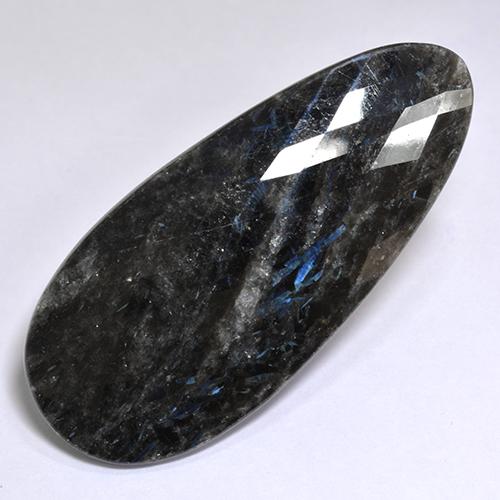 Nuummite naturale nero da 41,22 ct, taglio a pera, opaco