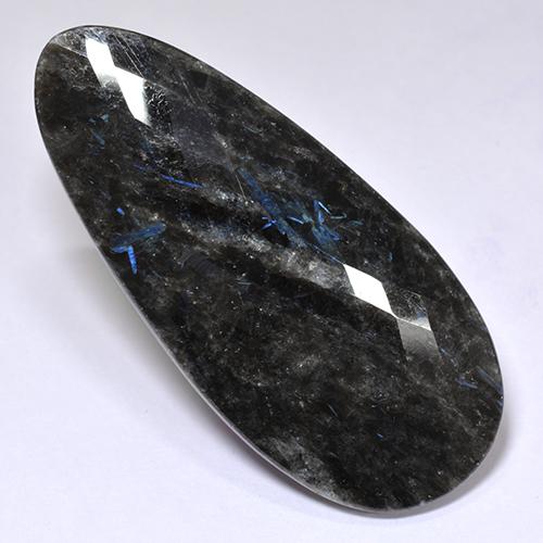 Nuummite naturale nero da 41,22 ct, taglio a pera, opaco