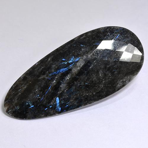 Nuummite naturale nero da 41,22 ct, taglio a pera, opaco