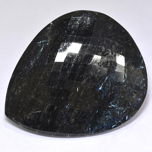 Nuummite nero naturale da 97,82 ct, taglio a pera, opaco