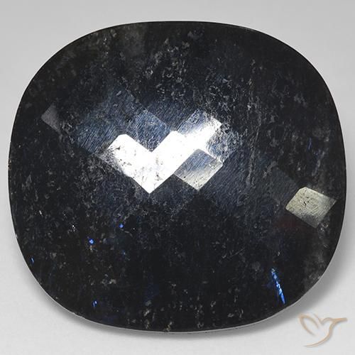 Nuummite Nero con scintillio blu naturale da 40.32 ct, Cuscino, Opaco
