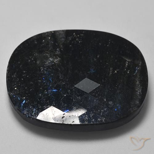 Nuummite Nero con scintillio blu naturale da 40.32 ct, Cuscino, Opaco