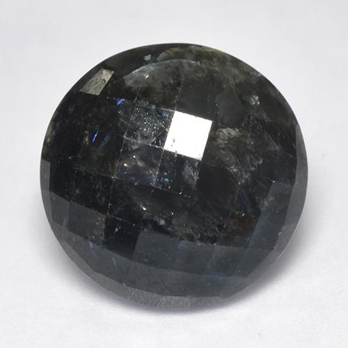 Nuummite naturale nero da 15,30 ct, taglio rotondo, opaco