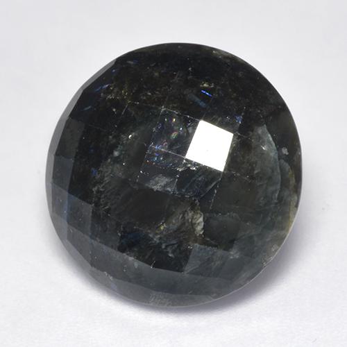 Nuummite naturale nero da 15,30 ct, taglio rotondo, opaco