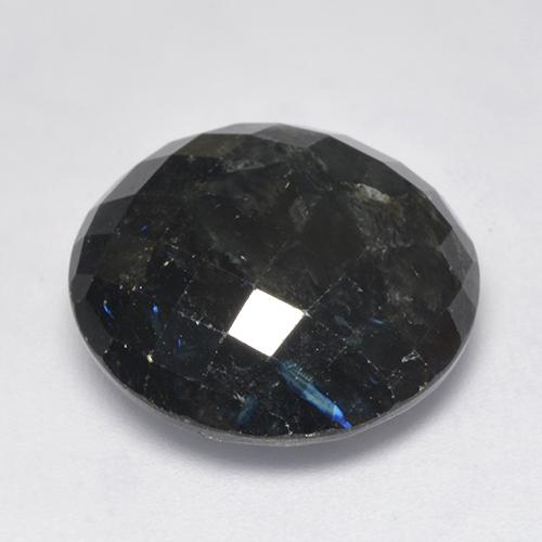 Nuummite naturale nero da 15,30 ct, taglio rotondo, opaco