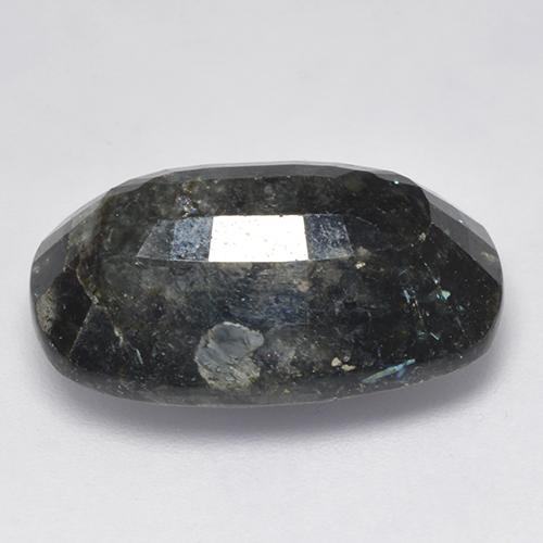 Nuummite Nero con scintillio blu naturale da 16.10 ct, Taglio a cuscino, Opaco