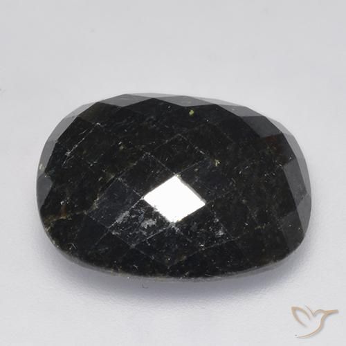Nuummite Nero con scintillio blu naturale da 13.34 ct, Cuscino, Opaco