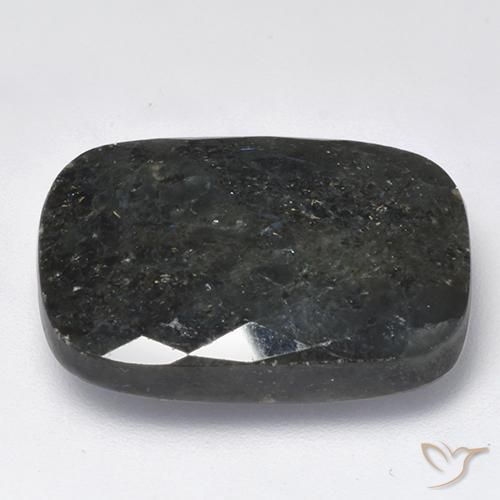 Nuummite Nero con scintillio blu naturale da 19.25 ct, Cuscino, Opaco