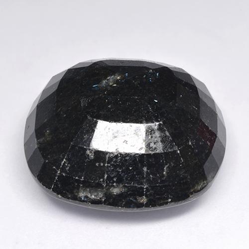Nuummite nero con scintillio blu naturale da 65,92 ct, taglio a cuscino, opaco