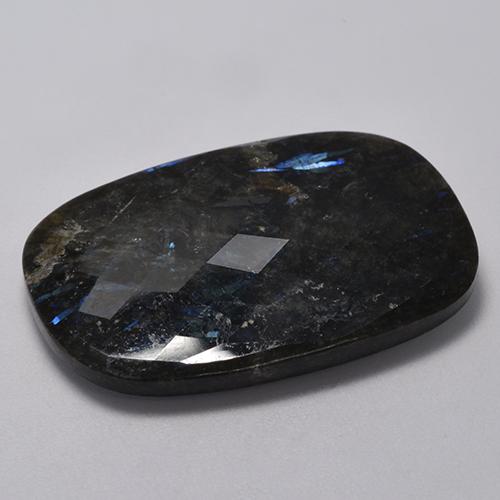 Nuummite Nero con scintillio blu naturale da 20.72 ct, Taglio a cuscino, Opaco