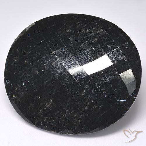 Nuummite Nero con scintillio blu naturale da 68.17 ct, Ovale, Opaco