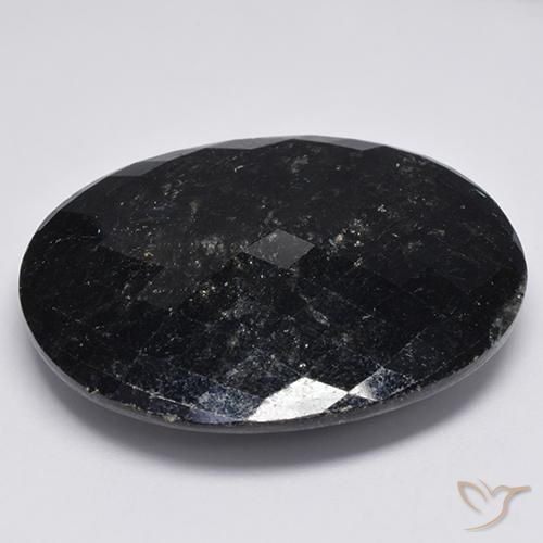 Nuummite Nero con scintillio blu naturale da 68.17 ct, Ovale, Opaco